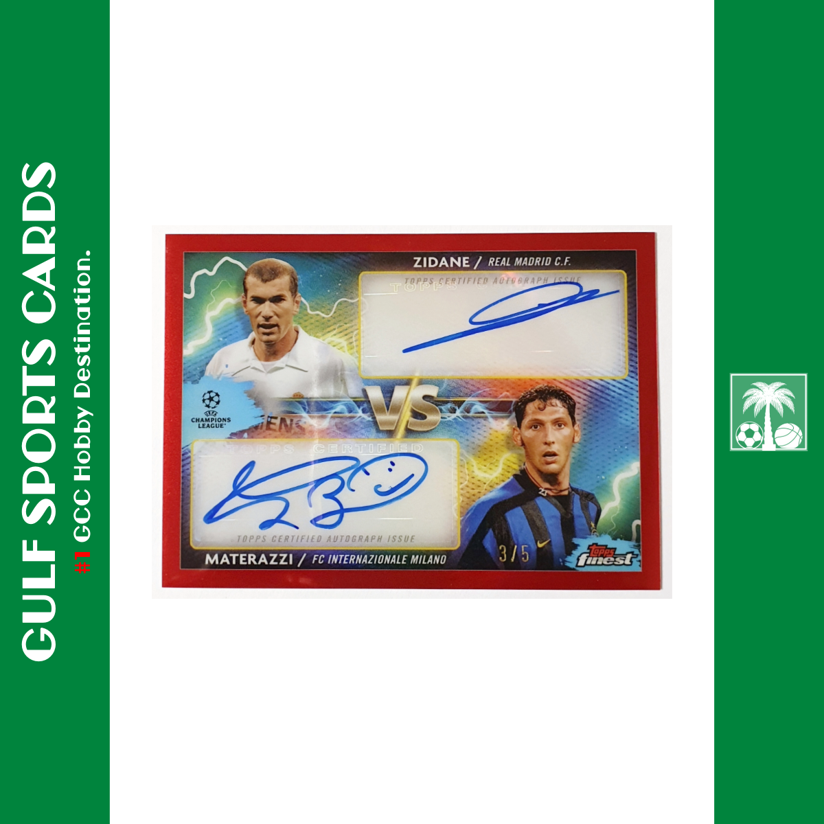 2023-24 Topps Finest Zidane Materazzi /5 Red Dual Auto Rivals #FRA 