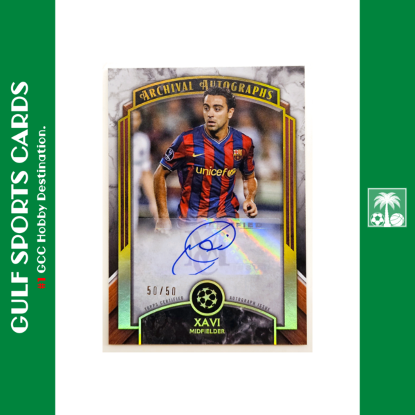 2022-23 Topps Museum UEFA Archival Xavi Auto Gold Autograph /50 Front