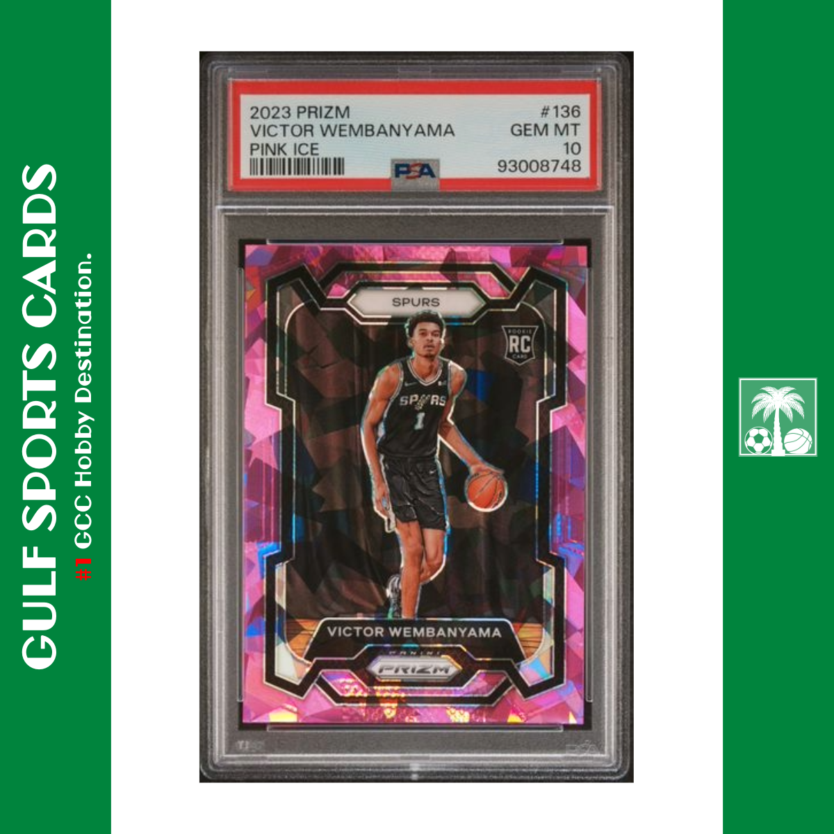 2023-24 Panini Prizm Pink Ice Rookie Victor Wembanyama RC PSA 10 